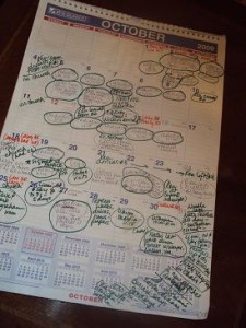 green ink on calendar small green ink on calendar small