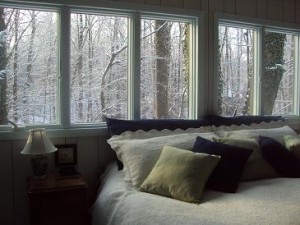 snow outside bedroom