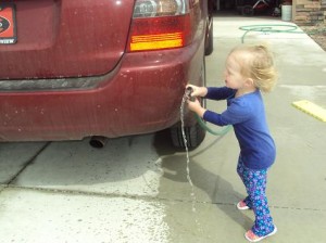 Skylar washing car