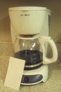 Coffee pot note