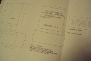 NYMAN headstone mock-up