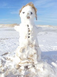 Beach snow lady