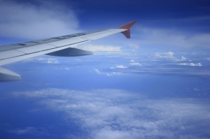 Flying over the ocean