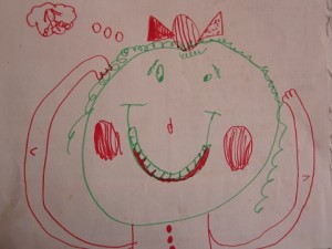 Birgitta's drawing, age 4