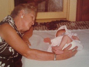 Mom enjoying the baby.