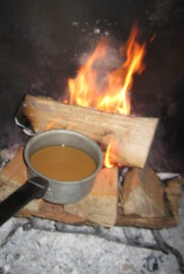 Heating old coffee