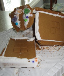 The house went smash.