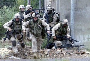 Soldiers in combat