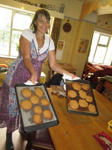 Cow pat biscuits fresh out of the oven