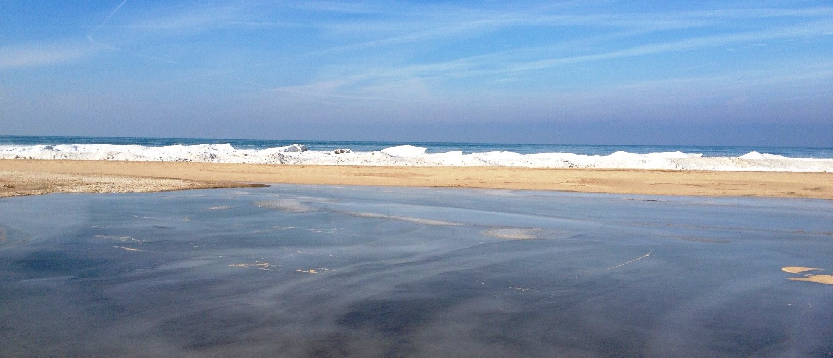 A frozen beach