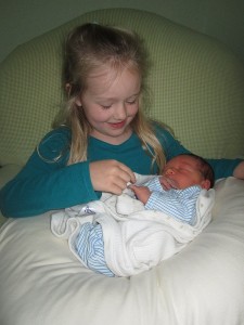 Big sister and baby brother