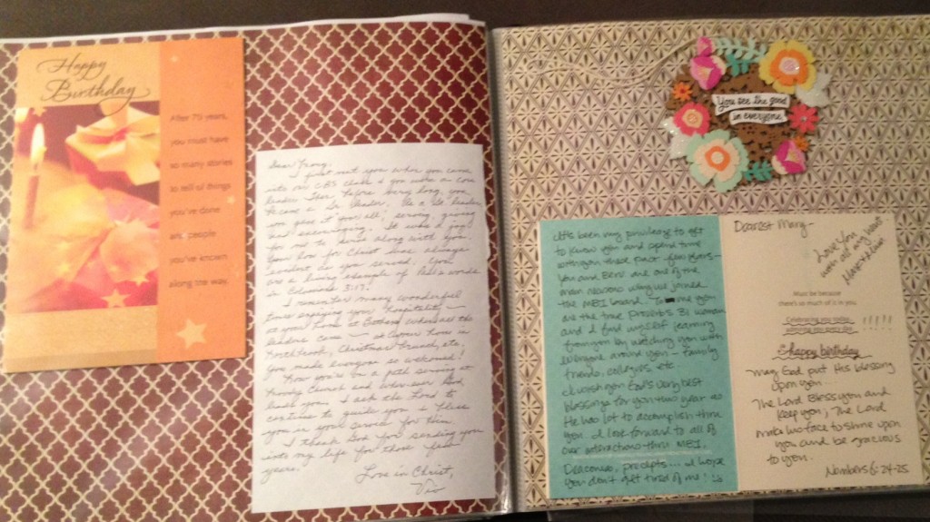 Birthday book inside