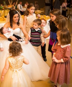 Surrounded by children