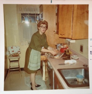 Lois cooks.