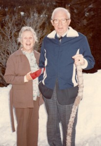Mom and Dad in the snow