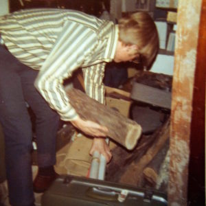 Nate retrieving firewood