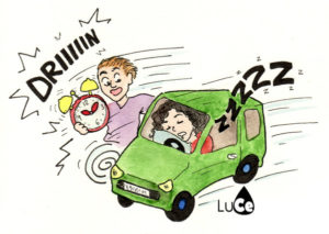 Asleep behind the wheel