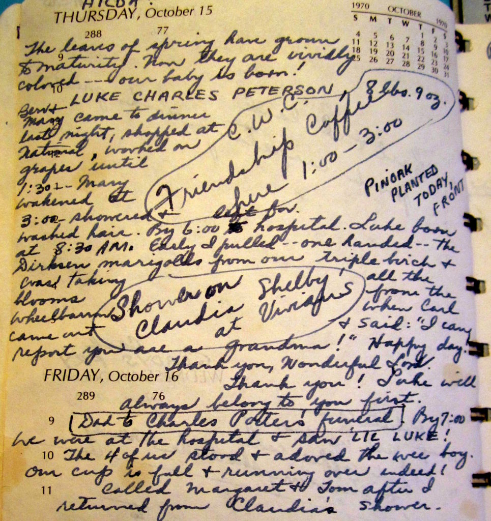 Mom's diary, Oct. 15