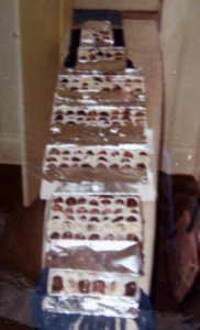 Chocolates on the ironing board